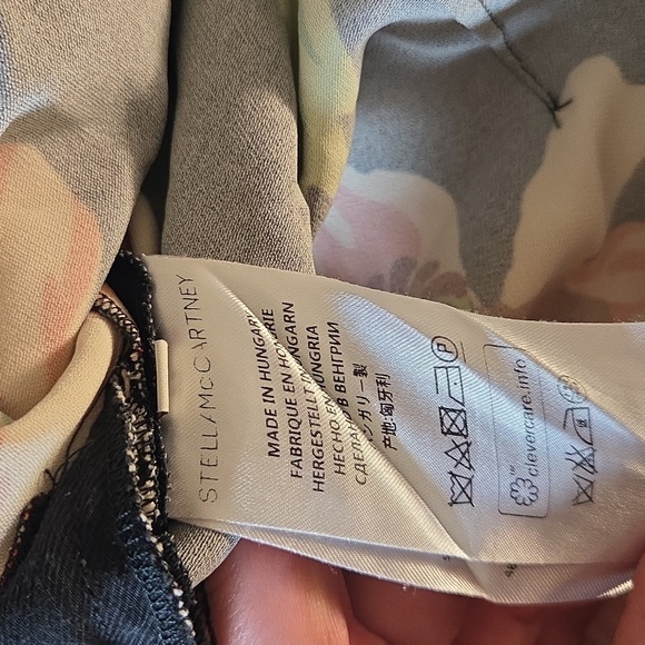 Stella McCartney Black Floral Colorblock Sleeveless Wrap Dress size 44 - Picture 6 of 7